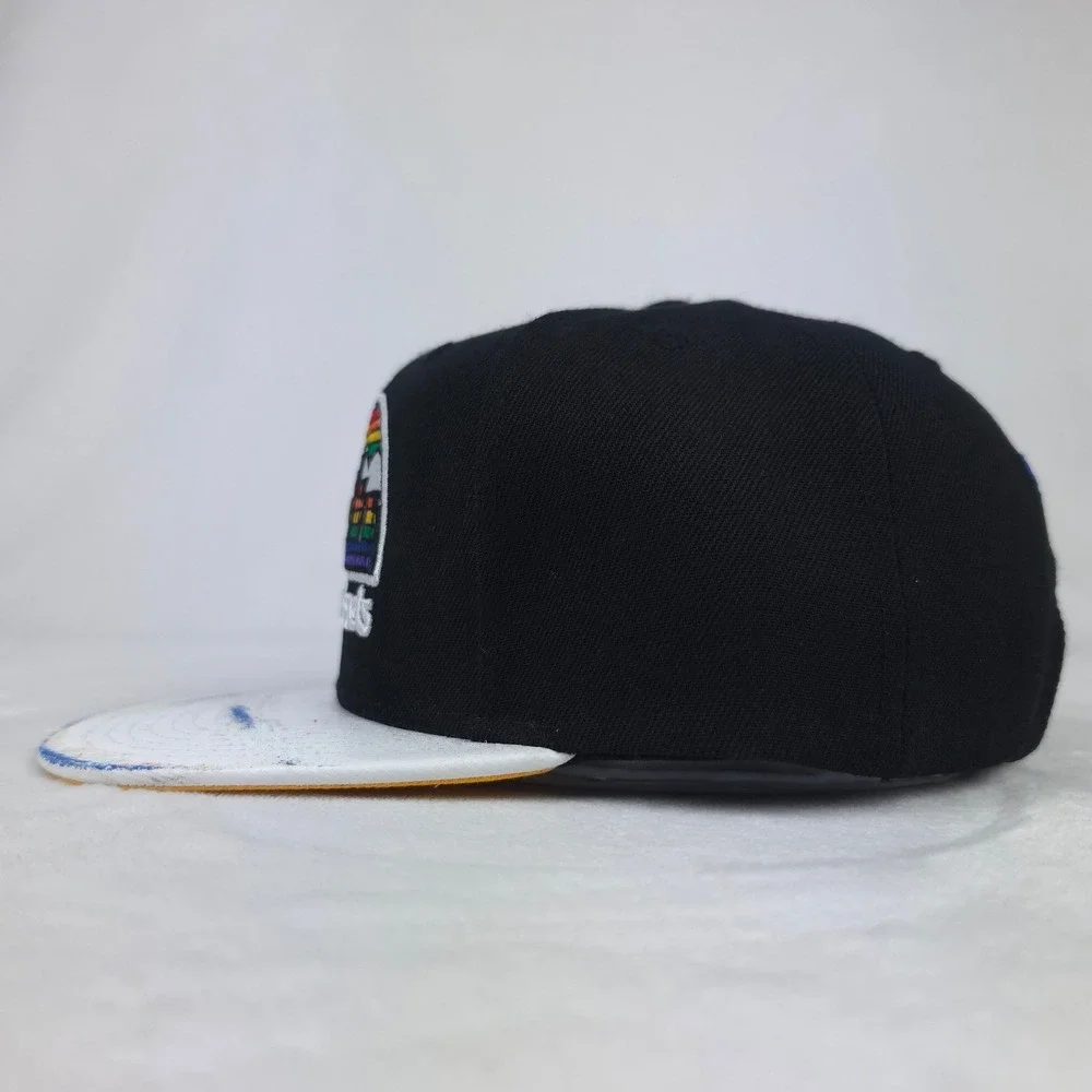 Denver Nuggets Mitchell & Ness NBA Snapback Hat Cap 3D Logo Torn Ripped Bill NWT